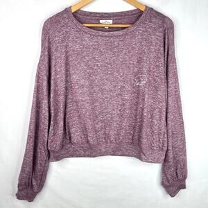 Ivory Ella Purple Long Sleeve Crop Top Large